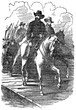 An engraved vintage illustration image of a General Ulysses Grant marching on Richmond during the American Civil War, from a Victorian book dated 1880 that is no longer in copyright