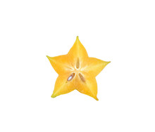 Carambola, Star Fruit Isolated On White Background