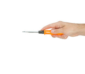 Hand holding  screwdriver