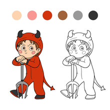 Coloring Book: Halloween Character (devil)