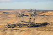 Mining machines in a open pit mine
