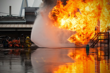 Firefighters training, The Employees Annual training Fire fighting