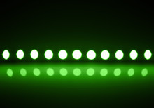 Play Of Green Light On Defocusing Blur Led Lamps Background
