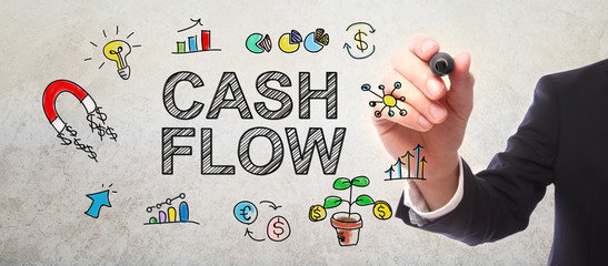 Poster - Businessman drawing Cash Flow concept