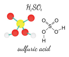 Wall Mural - H2SO4 sulfuric acid molecule