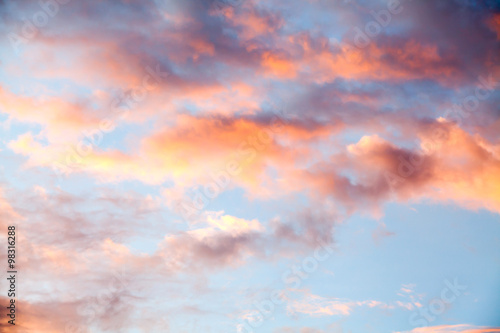 Nowoczesny obraz na płótnie colorful dramatic sky with cloud at sunset