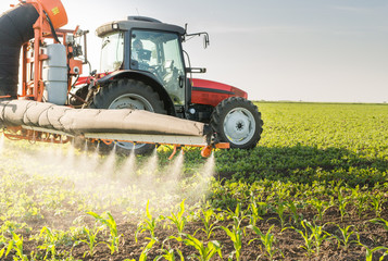 Wall Mural - Tractor spraying pesticides