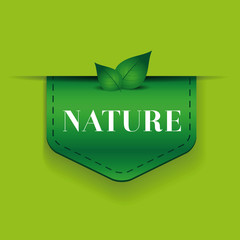 Sticker - Nature green ribbon vector