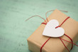 Gift decorated with heart