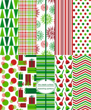 10 Seamless Christmas Patterns. Repeating Patterns For Greeting Cards, Gift Wrap, Wrapping Paper And More. Red And Green Holiday Patterns. Polka Dots, Plaids, Stripes, Chevrons And More.