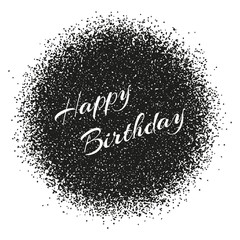 Canvas Print - happy birthday inscription on the burst in style