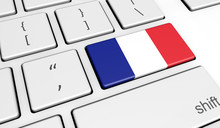 France Flag On Computer Key