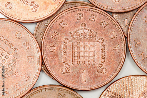 Cuadros en Lienzo Monedas de centavo Britsh