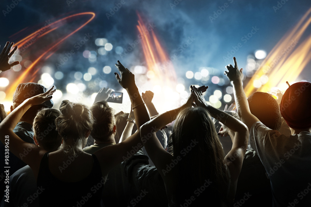 Crowd at a concert - obrazy, fototapety, plakaty 