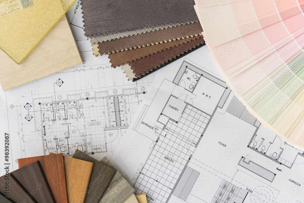 interior drawing with material color scheme Stock Photo | Adobe Stock