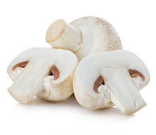 Champignon Mushrooms Close-up Isolated On A White Background.