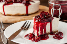 Slice Of Cherry Cheesecake