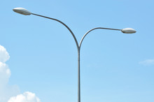Y Shape Street Lamp Pole With Blue Sky