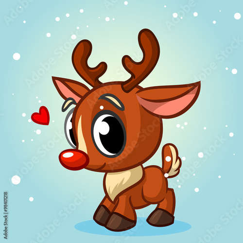 Cute Christmas Rudolph Red Nose Reindeer Vector Illustration Cute Christmas Rudolph Red Nose Reindeer Vector Illustration