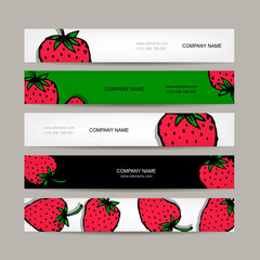 Canvas Print - Banners template, strawberry design