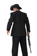 © pepscostudio - Hitman with a gun back-shot photo, isolated on white