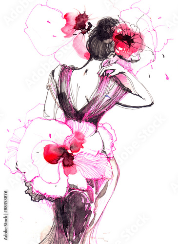 sylwetka-kobiety-z-rozowymi-kwiatami-szkic