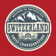 Abstract stamp or emblem with the text Switzerland