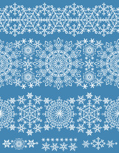 Snowflakes Seamless Border.Winter Pattern Lace