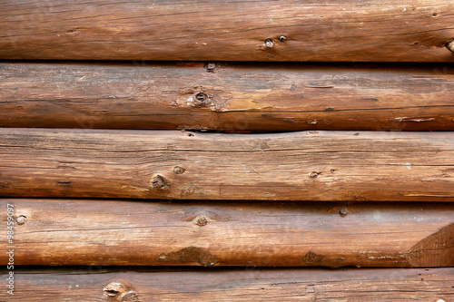 Fotografia Rustic Log Cabin Wall Background