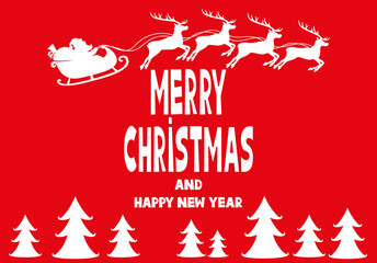 Poster - Santa wishes Merry Christmas and Happy New Year.