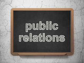 Marketing concept: Public Relations on chalkboard background