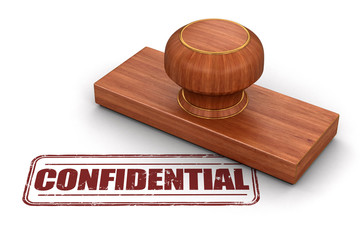 Sticker - Stamp Confidential.  Image with clipping path