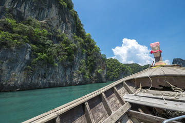 Sticker - boat in Andaman sea, Krabi, Thailand