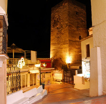 Torremolinos, Noche, Calle, Torre, Málaga
