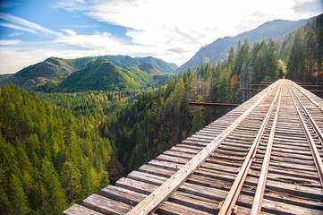 Wonderful railroad with beautiful nature in USA