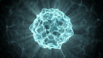 Wall Mural - beautiful blue plasma ball seamless loop animation 4k (4096x2304)