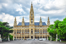 Vienna's Town Hall (Rathaus) At Daytime.Vienna. Austria.
