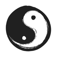 Hand Drawn Ying Yang Symbol Of Harmony And Balance, Design Element