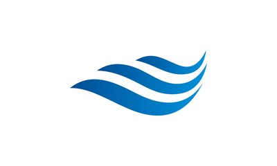 three wave line water vector logo