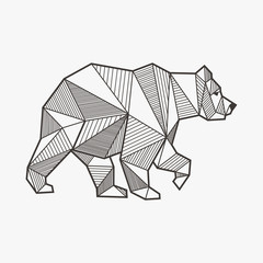 Wall Mural - Abstract bear geometric 