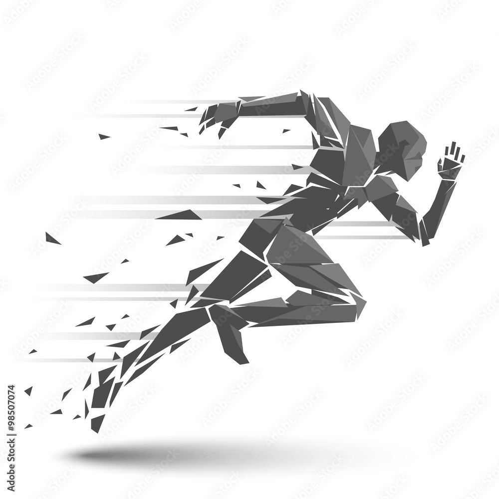 Geometric running man Stock Vector | Adobe Stock