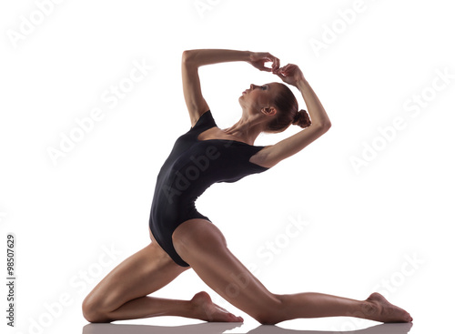 Fotografia Gymnastics exercise over white isolated background
