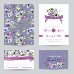 Poster - Save the Date - Wedding Invitation or Congratulation Card Set