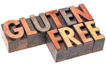 Wall Mural - gluten free in vintage wood type