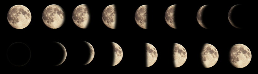 Composite image of the phases of the moon