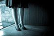 © edwardolive - Young woman with sexy legs in wedding party