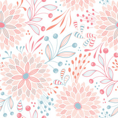 Aufkleber - Seamless floral pattern