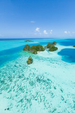 Aerial View Of Tropical Paradise Islands In The Pacific, Palau, Micronesia