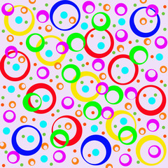 Wall Mural - Colored circles and rings, abstract background.  Artwork for cre