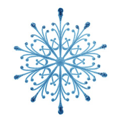 Wall Mural - Blue snowflake isolated.